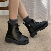 콤마슈 여성용 데일리 통굽 워커 부츠 4cm C432