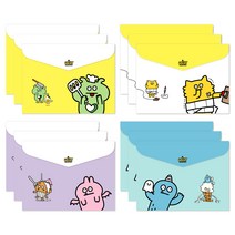 어글리 몬스터 가로 봉투화일 4종 세트 24-1139, 그린, 옐로우, 핑크, 블루, 3세트