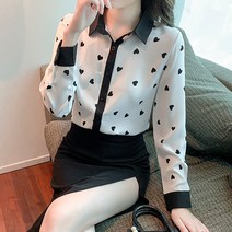 포플러앤씨 콜란 하트 블라우스