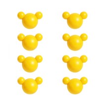 앤티스 동동그리 접착식 벽걸이 후크, 옐로우, 8개