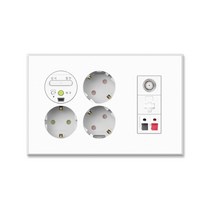 원하 Ti2 통신 콘센트 대기 3구 + CATV + RJ45 + 스피커잭 무광 화이트 스노우, 1개