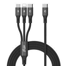 이츠라이프 비바스 3IN1-USB C PD PPS 초고속 충전 케이블, 블랙, 2m