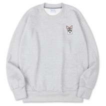 밀리언데이 슈나우저 자수 오버핏 쮸리 기모 맨투맨