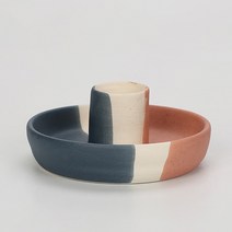 심플앤글로우 북유럽 다용도 감성 소품 꽂이 도자기 캔들 홀더 라운드, 혼합 3색