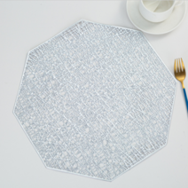 코이프 팔각 테이블매트 4p, 실버, (38x38cm)