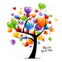 케이엠엘리 일체형 캔버스 액자 3D 원형 보석십자수 키트 25 x 25 cm, 해피버스데이, 1세트