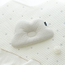 마롤로뜨 돗투돗 유아용 누빔 자수 구름베개, 베이지