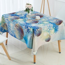 마켓에이 크리스마스 패턴캐릭터 식탁보, 미러볼, 90 x 90 cm