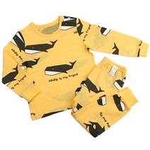 메이키즈 아동용 고래고래 오가닉 9부 쟈가드 실내복 상하 세트