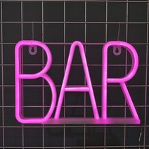 나비다 인테리어소품 BAR 네온사인, 핑크