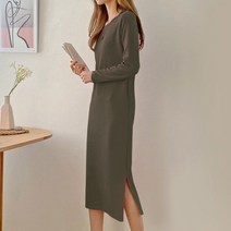 유니제이 프라 라운드 옆트임 롱 원피스