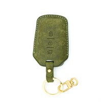 차모아 가죽 스마트키케이스 벨로스터 엑센트 i30 싼타페CM, 올리브+18K사틴, MH103