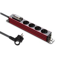현대일렉트릭 알루미늄 고용량 누전차단 4구 서버탭 레드 HDSVAL-GN43R, 3m, 1개