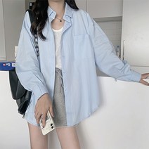 다인즈 여성용 산뜻 컬러감 루즈핏 셔츠