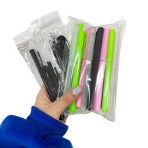 기화펜 0.5mm 4종 x 5p + 리필심 20p + 홀더 2p, 핑크, 연두, 투명, 블랙, 1세트