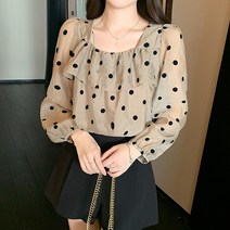 포플러앤씨 코드로 쉬폰 블라우스