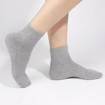 두발로 여성용 스포츠 파일 쿠션 단목 양말 5켤레, 그레이