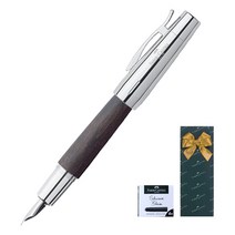 파버카스텔 이모션 만년필 + 카트리지 기프트 세트, F, 블랙(만년필)