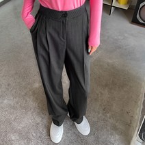 시크폭스 여성용 베넌 핀탁 롱 스트라이프 와이드 슬랙스