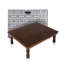 남원목기 창공 꽃 상감 엔틱 직교자상 75 x 90 cm + 3중 누빔 전용 상커버, 갈색
