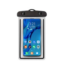 티엔피 베이직 스트랩 야광 휴대폰 방수팩, 블랙, 1개