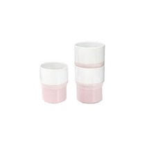 오체어스 쌓아지는 도자기 물컵 230ml, 투톤핑크, 3개