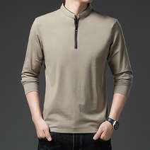 남성용 DM 심플 베이직 반폴라 긴팔 티셔츠