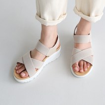 단골언니 여성용 마렌츠 엑스 스트랩 밴딩 통굽 샌들 5cm