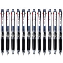 라인플러스 M3 3색볼펜 0.5mm 12p, 블랙, 1개