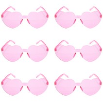 리빙다 무테 하트안경, 핑크, 6개