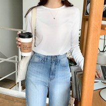 여성용 피르딘 베이직 컬러풀 골지 긴팔티 cpt11838k31