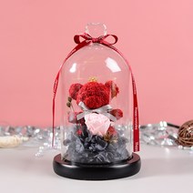 조화 곰돌이 발렌타인데이 말린꽃 상자, 레드