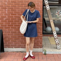 슈가펀 라올 데님 리보닝원피스