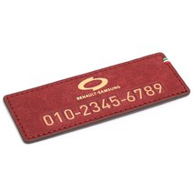 모런 푸에블로 가죽 주차번호판 A타입 르노삼성 11 x 4 cm, 골드 + 코랄레드, 1개