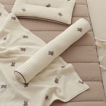 쉐베베 유아용 누비자수 바디필로우 커버 솜포함 쵸코 쉐빗, 아이보리