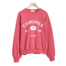 플랜데이 캐주얼 카모마일 플라워 프린팅 맨투맨