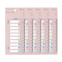 오트라 스티키 노트 분류 체크 점착메모지, 하프스퀘어 - 서클파스텔, 5개