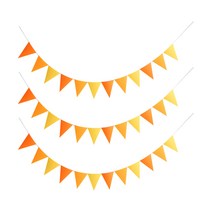 더리빙 아이방 파티용품 깃발 가랜드, 오렌지, 3개