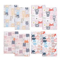 Kariiou&Mikirei 라인 노트 애니멀 A5 BL-276 4종 x 2p 세트, 혼합색상, 1세트
