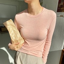 안다로미 여성용 스판기본 라운드긴팔티