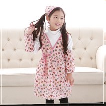 피카노 아동용 주름 방수 앞치마 + 헤어밴드 + 토시 세트