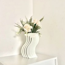 뷰넷 웨이브 세라믹 화병, 크림화이트