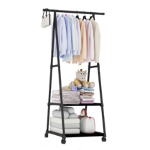 베러바이즈 2단 수납 행거 42 x 55 x 160 cm, 블랙