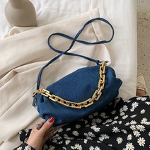 JCP 데님 쉘 볼드 체인 숄더백