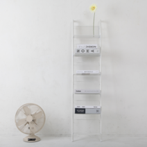 라운드비 사다리 책 북선반 BS-M33-135W6, 화이트