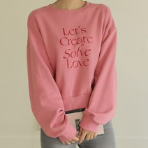 빼빼 여성용 루즈핏 프린팅레터링 크롭 맨투맨 티셔츠