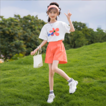 오렌지다몸 여아용 러브 꽃티 반바지 세트
