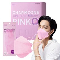 참존 톤업핏 베이직 컬러 황사 방역용 마스크 KF94 대형, 50개입, 1개, 핑크