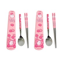 릴팡 몰랑이 주니어 공간효율 진공수저케이스 세트, 혼합색상, 케이스 2p + 스푼 2p + 젓가락 2p