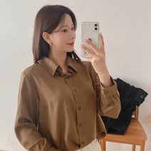 로미스토리 여성용 베이직 셔츠 카라 블라우스